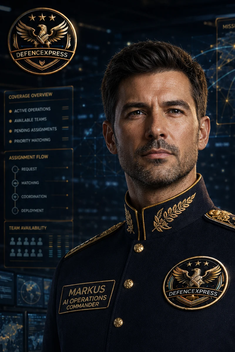 Markus, the planned DefenceXpress AI Operations Commander